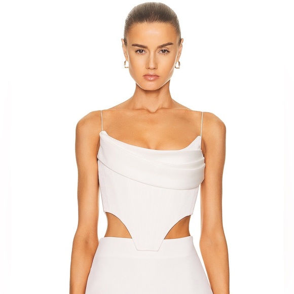 Alex Perry Tops - NWT Alex Perry White Pierce Longline Corset Drape Top Size US 2 / UK 6 / AU 6